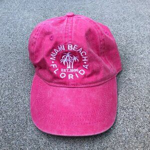 Vintage FREESTYLE Miami Beach Florida Baseball Dad Hat Women's Pink Adjustable